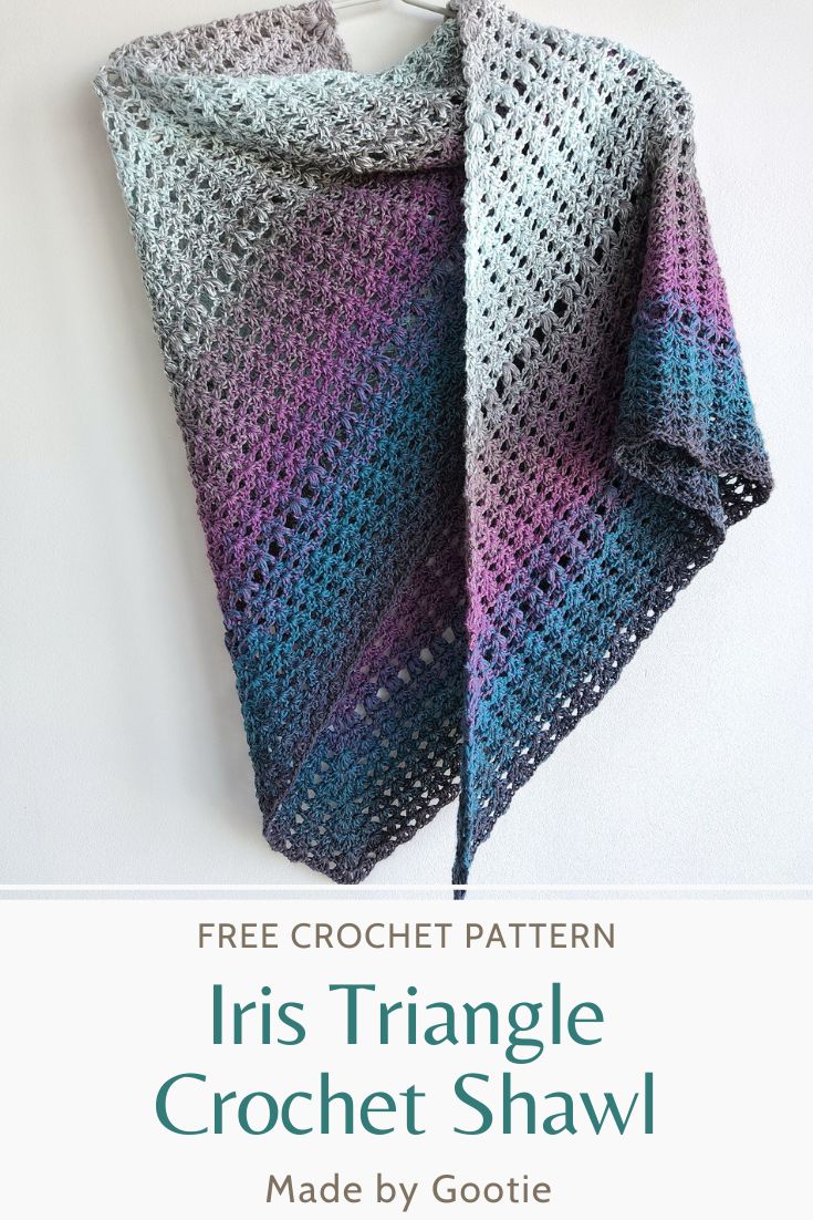 Easy Crochet Triangle Shawl Free Pattern Made By Gootie