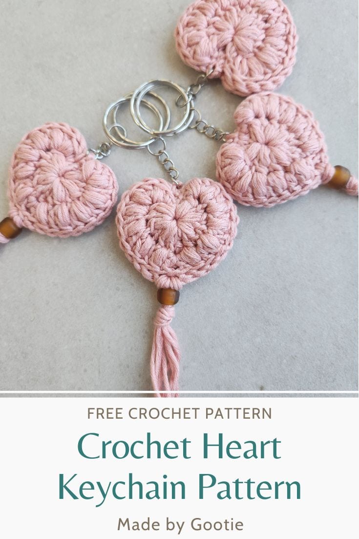 Free Crochet Heart Keychain Pattern Made By Gootie