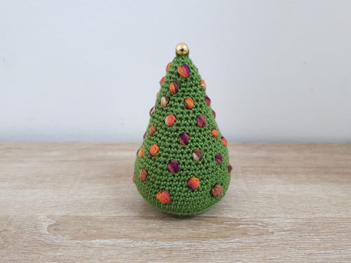 Tiny Bobble Crochet Christmas Tree Ornament