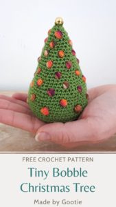 Tiny Bobble Crochet Christmas Tree Ornament | FREE Pattern
