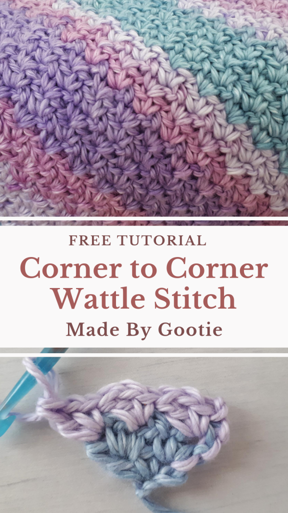Corner to Corner Crochet Wattle Stitch: A Different C2C Crochet Stitch