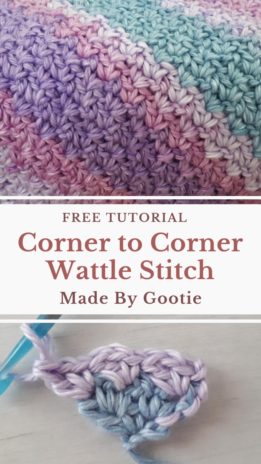 Corner To Corner Crochet Wattle Stitch A Different C2c Crochet Stitch Made By Gootie