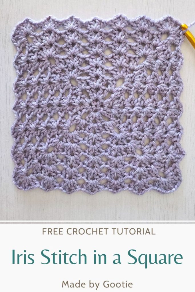 Iris stitch in a square free pattern made by gootie