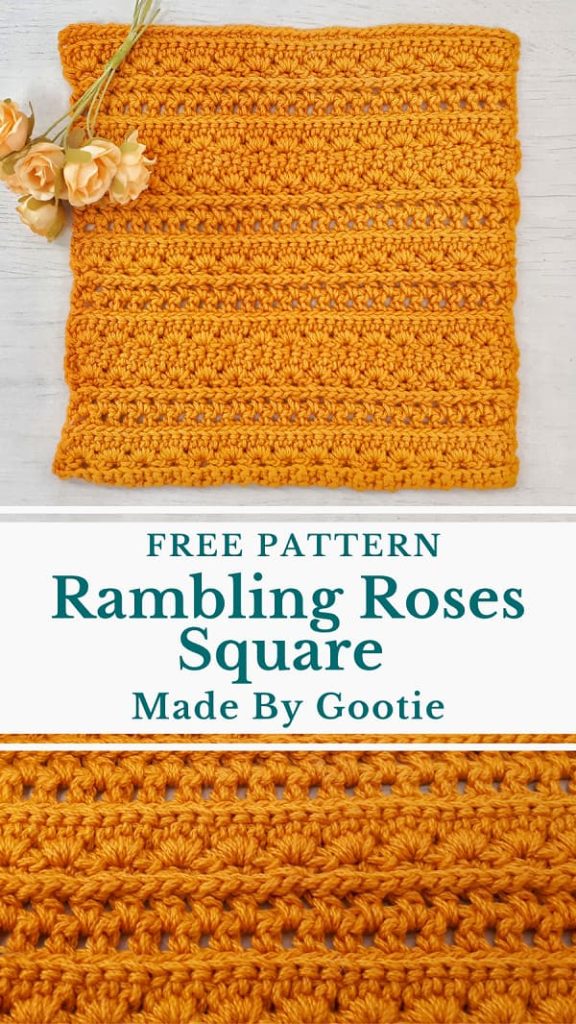 Rambling roses crochet blanket square