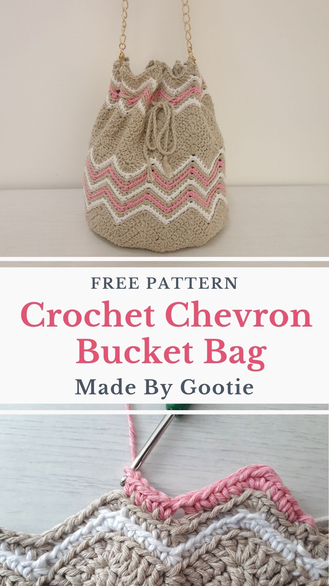 Chevron Crochet Bucket Bag Free Pattern - Modern Crochet and Knitting ...