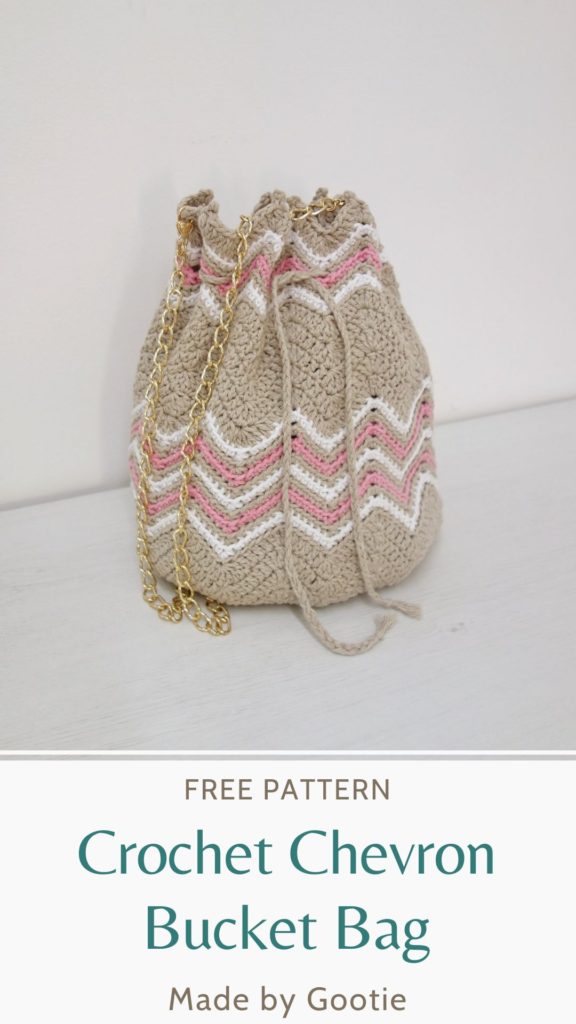 Chevron Bucket Bag Free Crochet Pattern - Made by Gootie