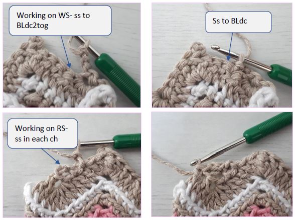 how to make a loop for crochet bag strand