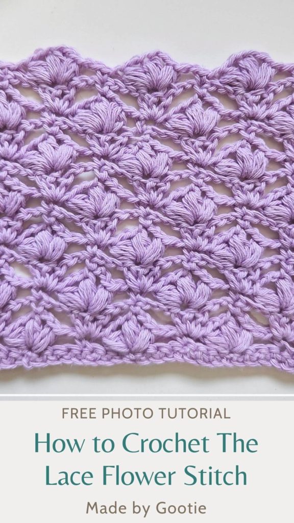 crochet lacy flower stitch made by gootie