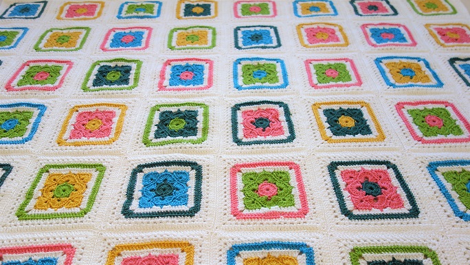 flower granny square free pattern