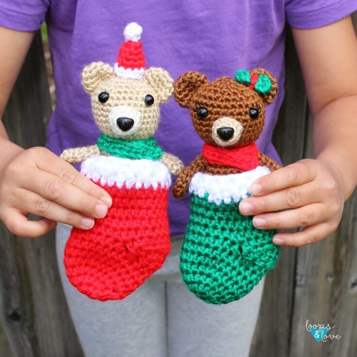 Image for Mini Bears in Stockings – Free Crochet Pattern