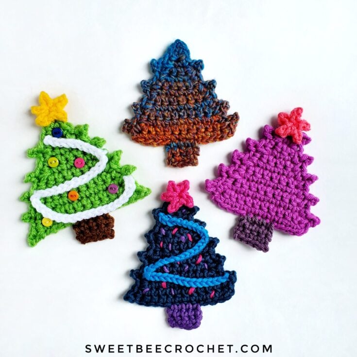Image for Crochet Christmas Tree (Happy Festive Tree Applique) – Free Pattern