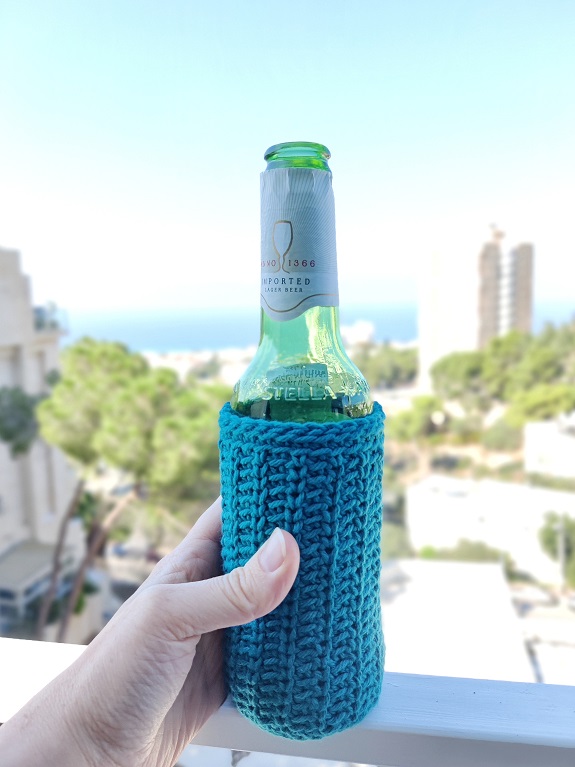knit look crochet beer koozie pattern