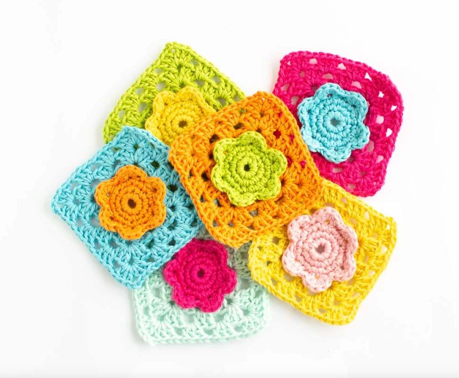 18 Free Crochet Flower Granny Square Patterns Made by Gootie