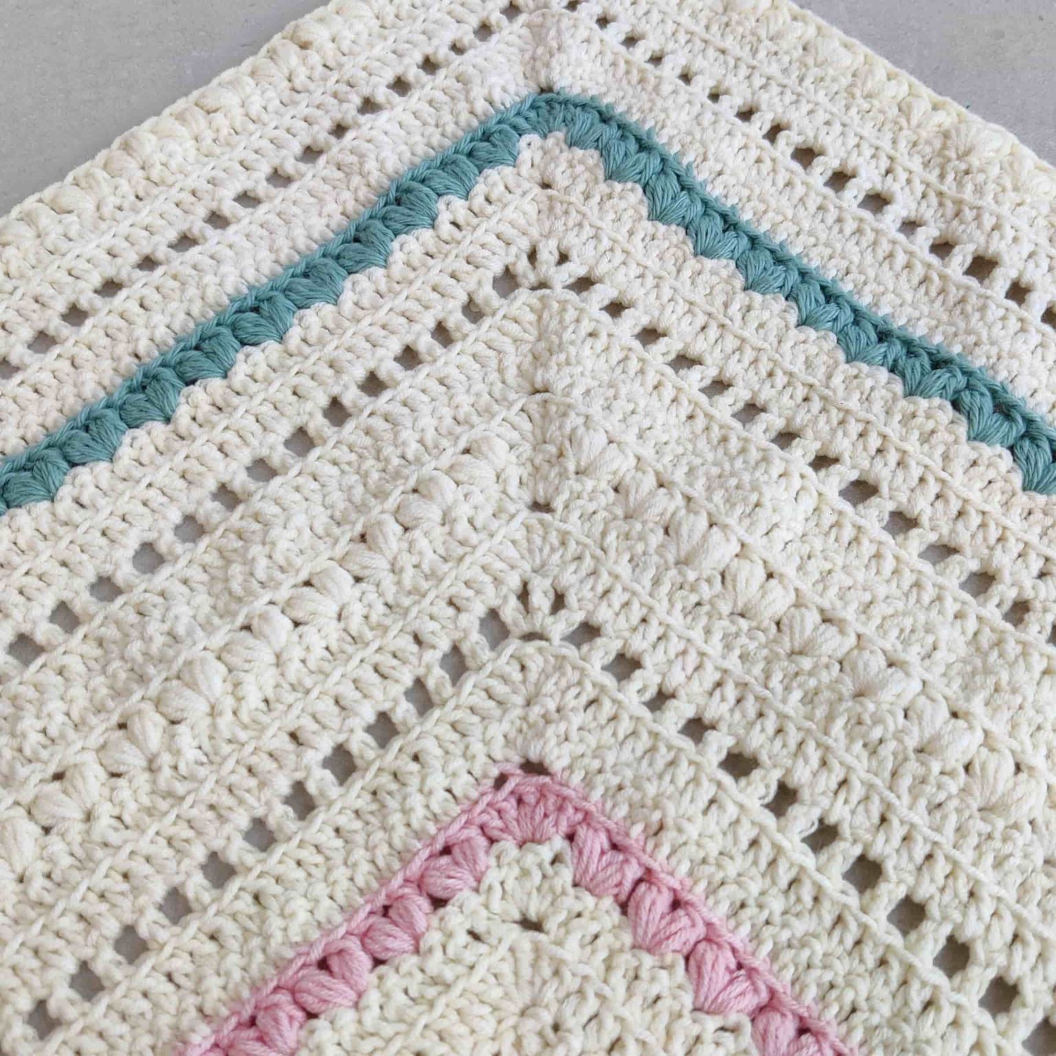 Mitered Tulips Blanket Mitered Crochet Baby Blanket Free Pattern