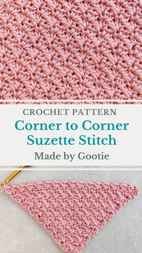 corner to corner crochet suzette stitch