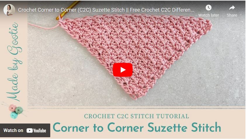 c2c suzzete stitch video tutorial made by gootie