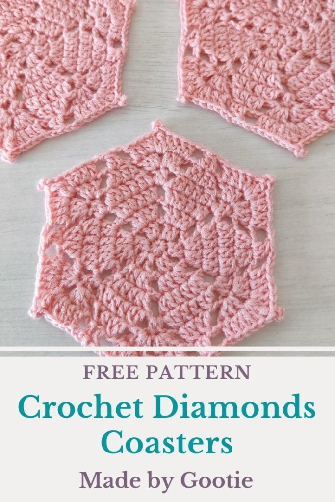 crochet diamond coasters