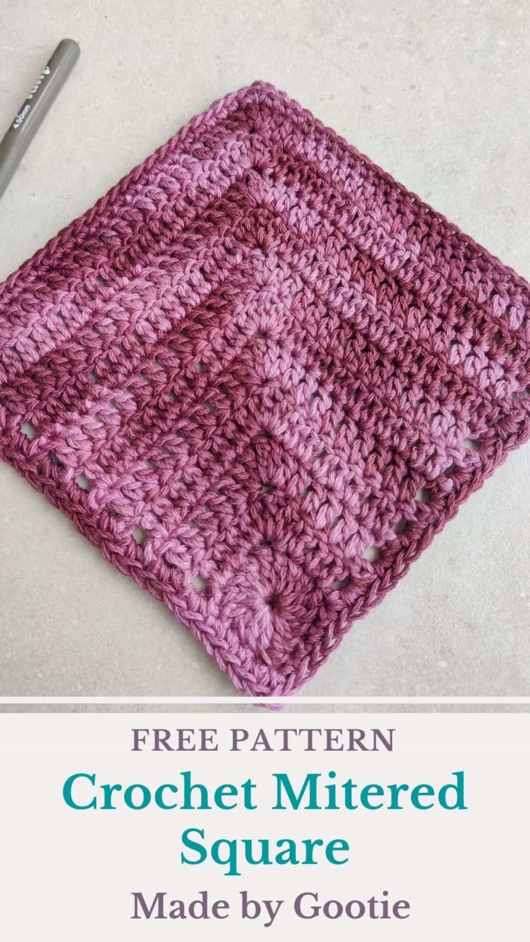 Free Crochet Mitered Square Pattern - Made by Gootie