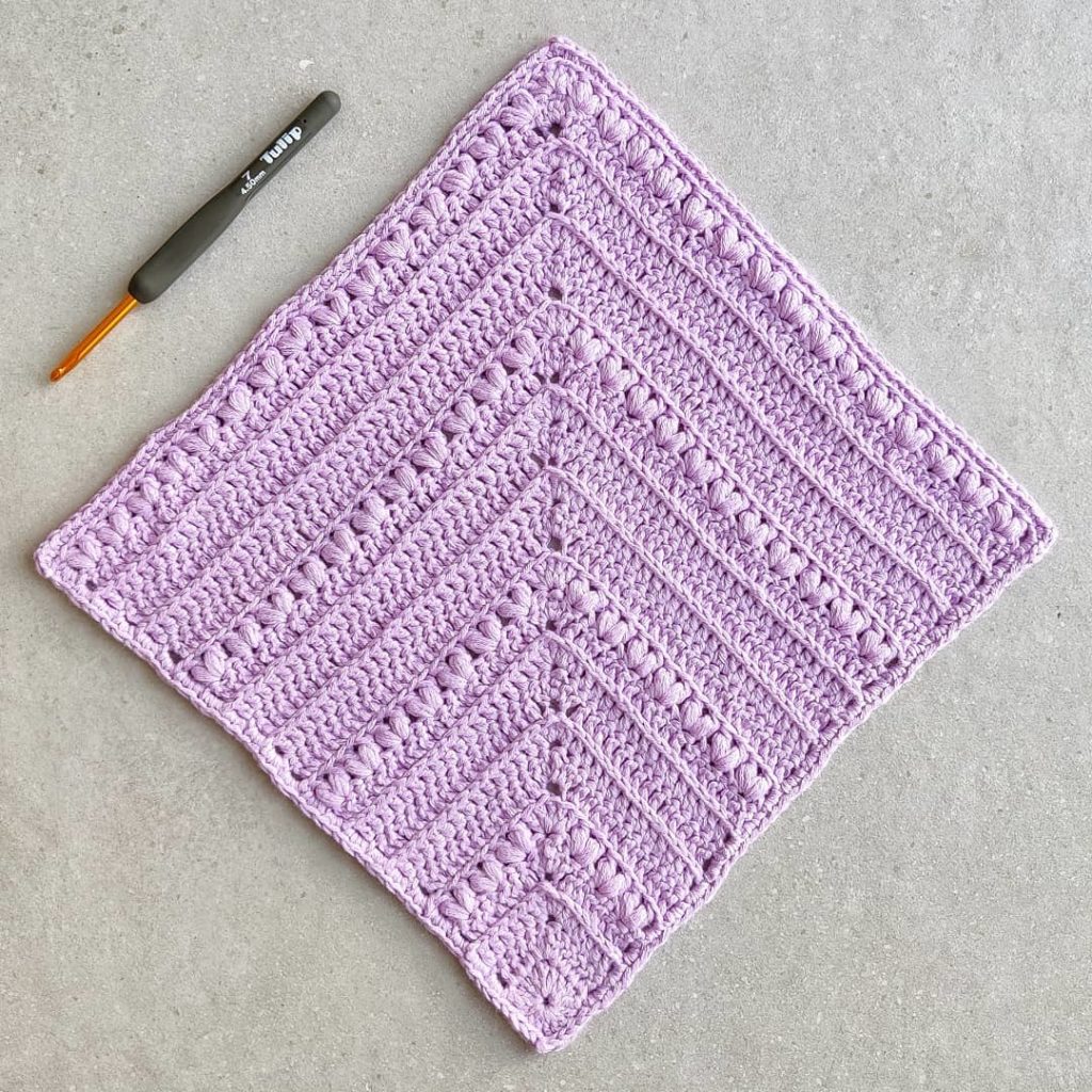mitered crochet blanket square