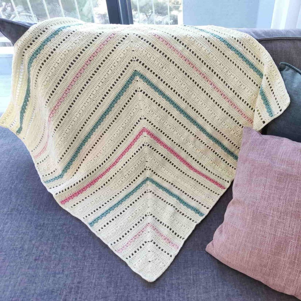 mitered crochet blanket square made by gootie