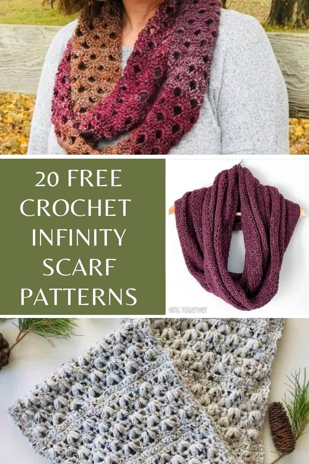 20 Beautiful and Free Crochet Infinity Scarf Patterns - Made by Gootie