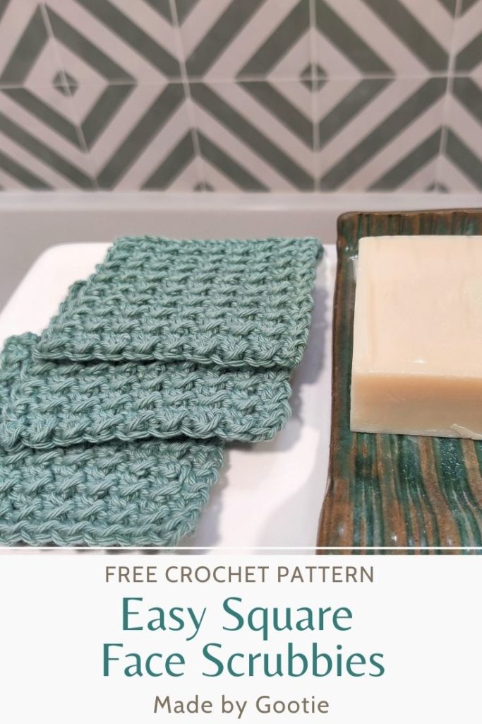 square crochet face scrubbies