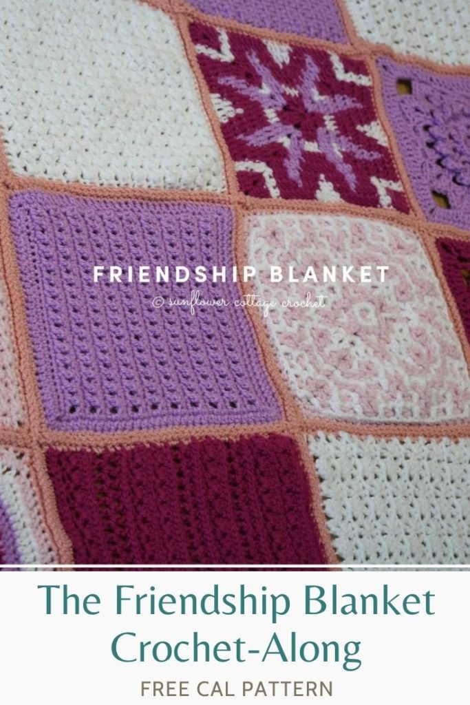 free crochet squares blanket CAL pattern