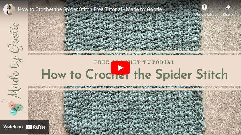 spider stitch crochet video tutorial made by gootie