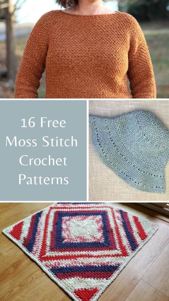 16 free Crochet moss stitch Patterns - Copy-min
