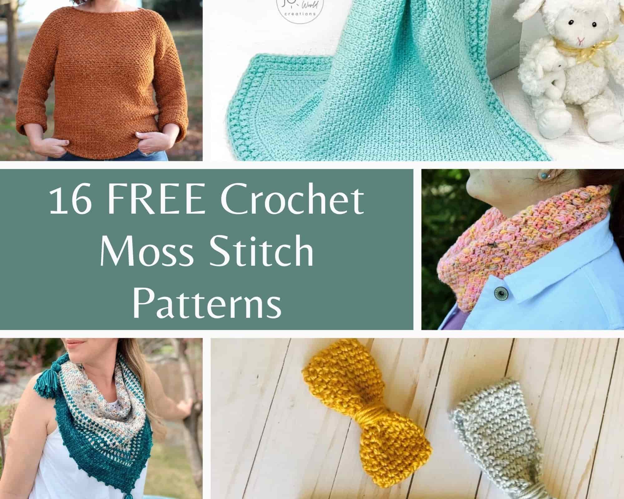 16 Free Moss Stitch Crochet Patterns - Made by Gootie