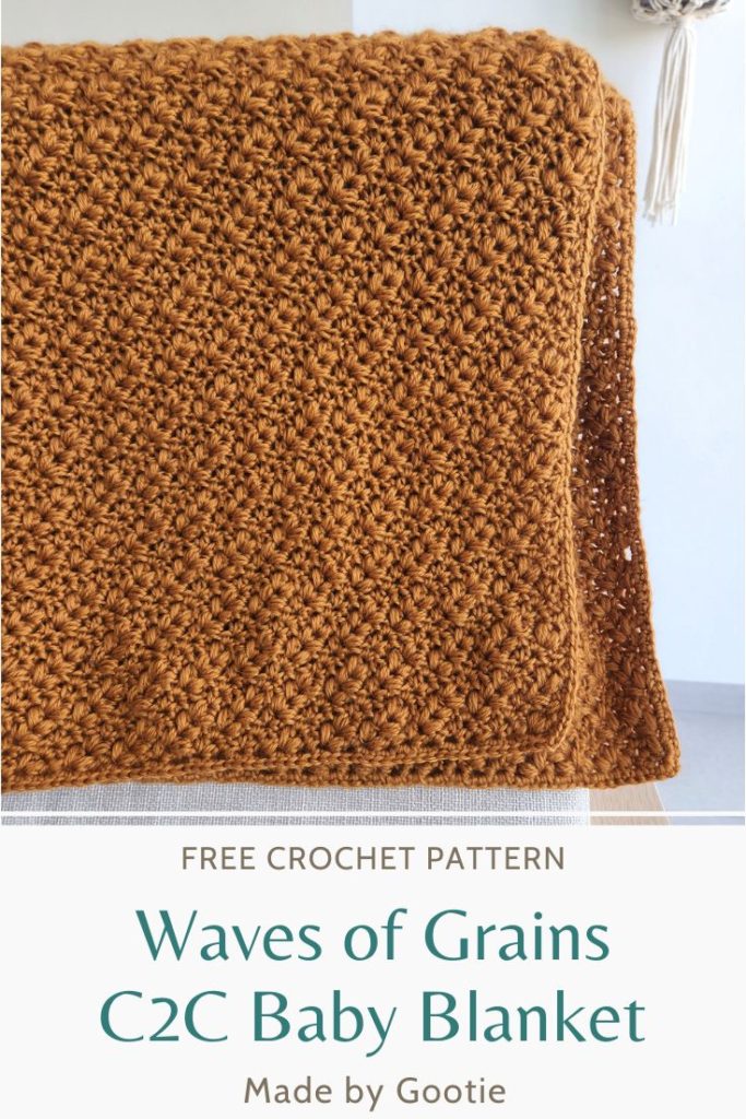 C2C crochet baby blanket free pattern made by gootie