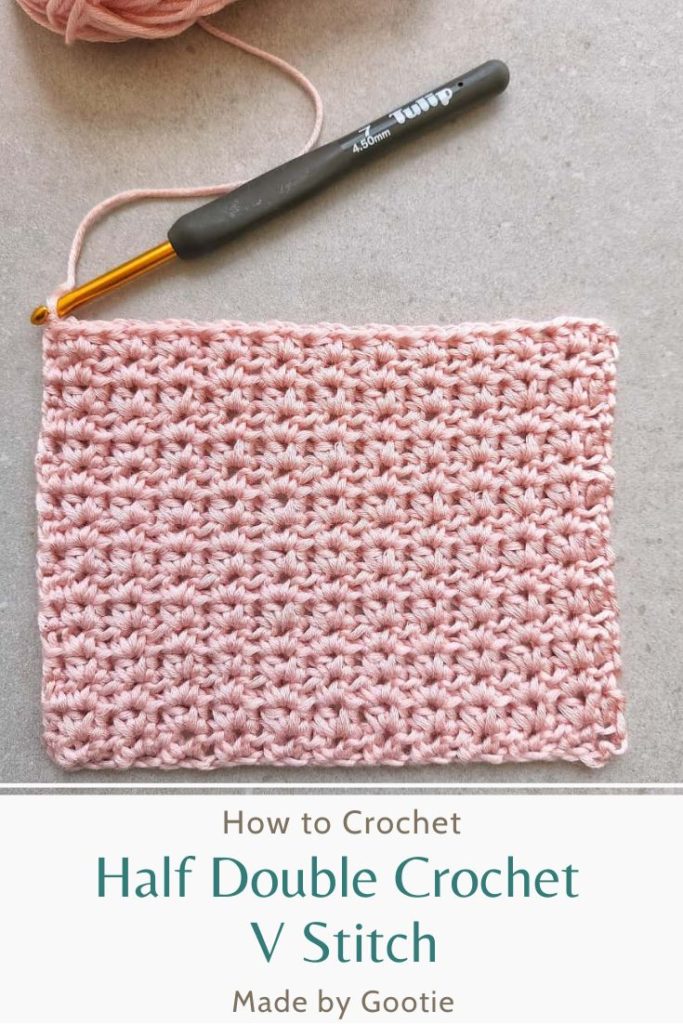 half double crochet v stitch for beginner made by gootie