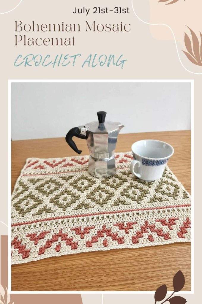 Crochet mosaic placemat pattern free crochet along Made by Gootie