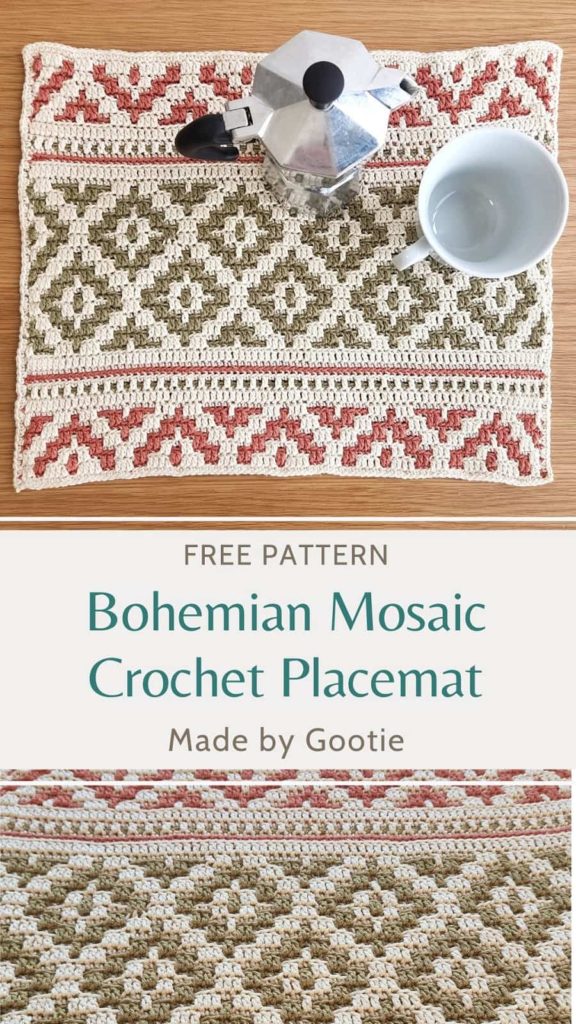 crochet placemat free pattern made by gootie