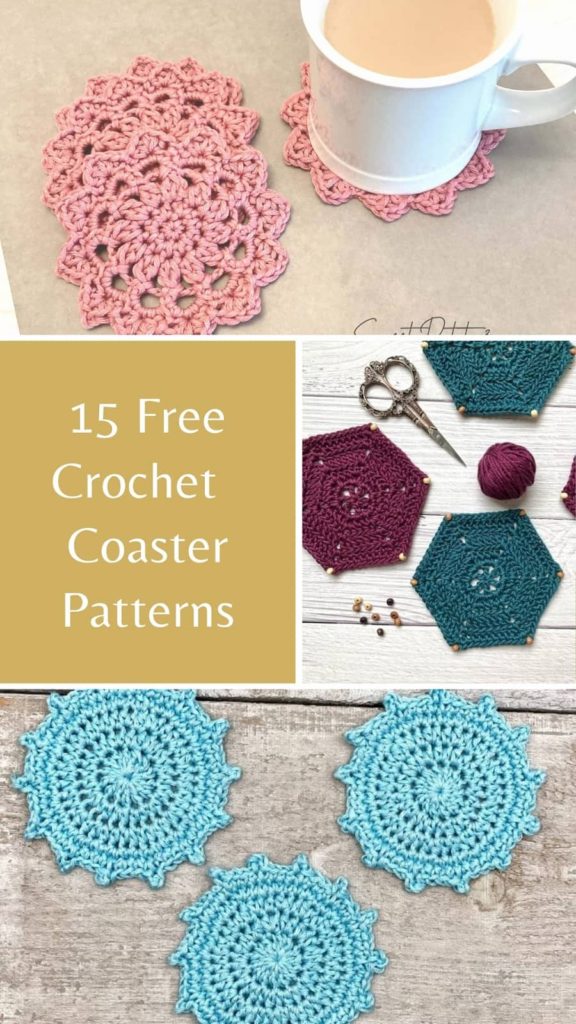 Free Funky Crochet Coasters Patterns PIN1 - made by gootie
