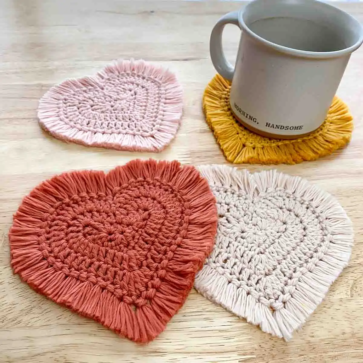 crochet heart coaster free pattern