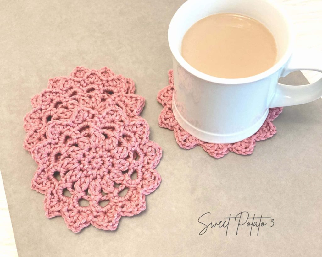 free flower crochet pattern coaster