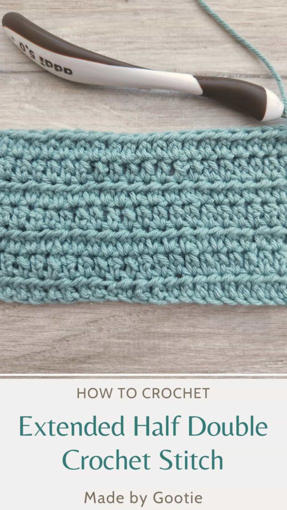 extended half double crochet photo tutorial made by gootie