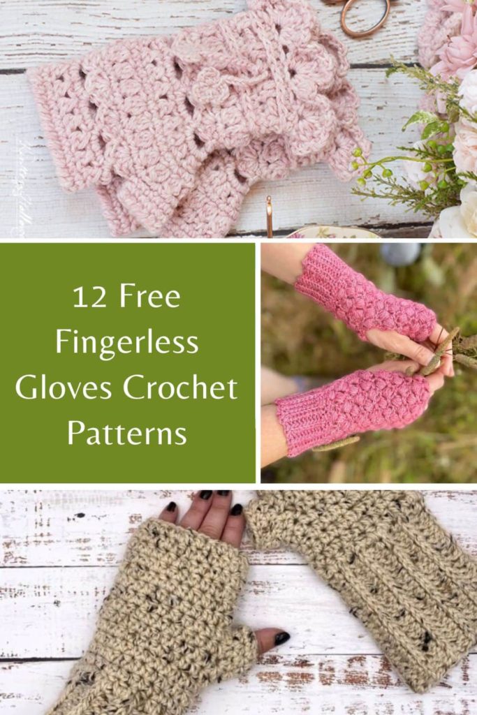 12 Free Fingerless Gloves Crochet Patterns - Made by Gootie