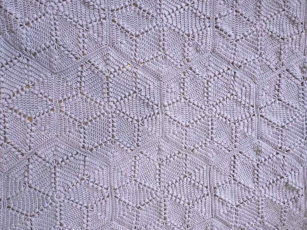 this is a photo of free hexagon crochet pattern made by gootie