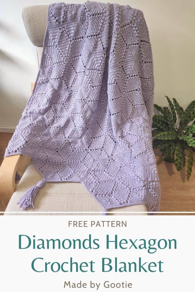 This is a photo of free hexagon crochet pattern made by gootie