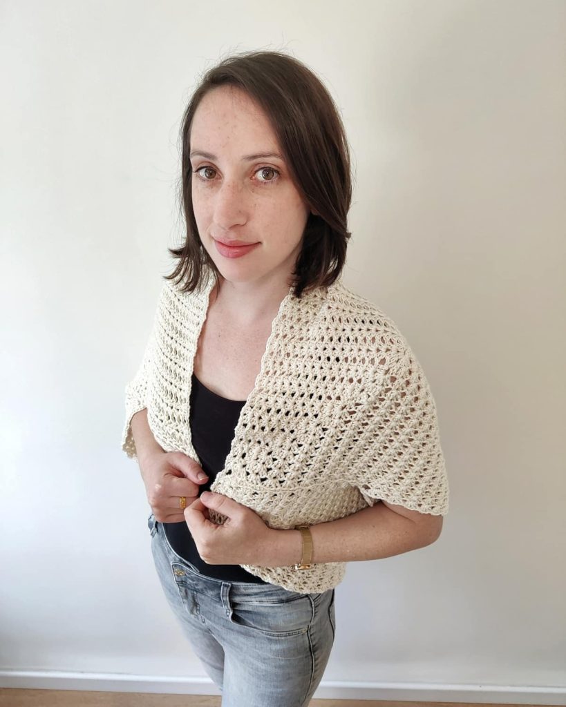 this is a photo of crochet cocoon cardigan iris cocoon shrug - Made by Gootie
