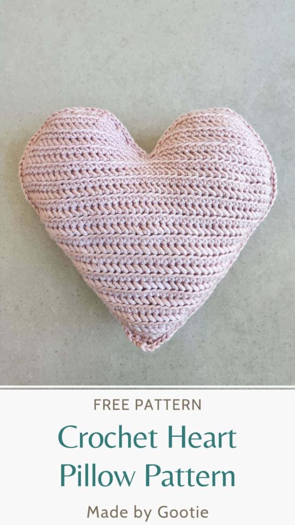 this is a photo crochet heart cushion free pattern made by gootie