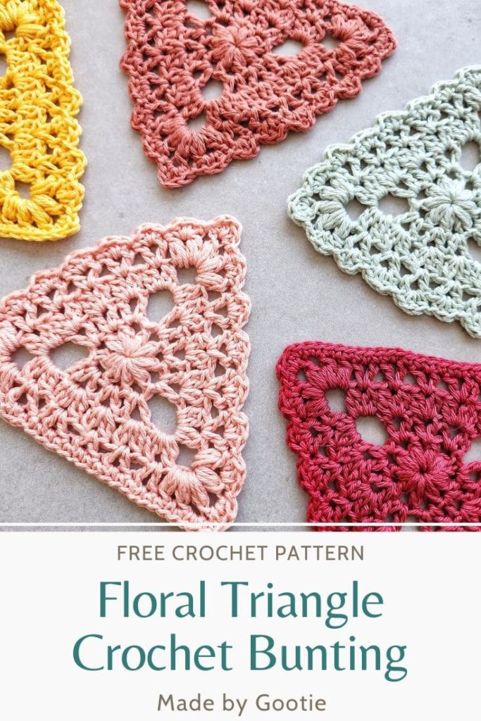 crochet triangle garland free pattern made by gootie