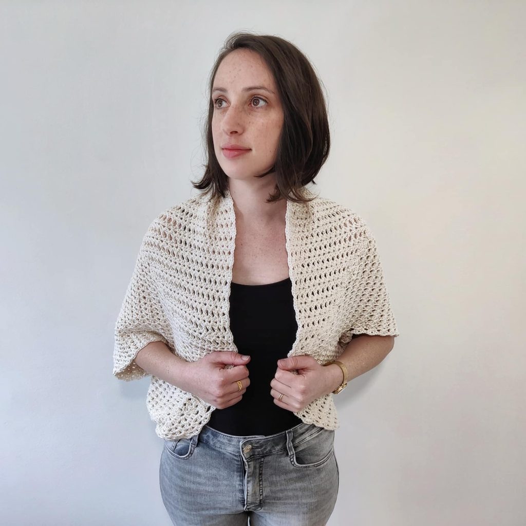 this is a photo of easy crochet shrug pattern free - Made by Gootie