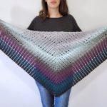 this is a photo of how to crochet a triangle shawl easy and elegant made by gootie