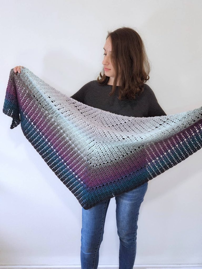This is a photo of triangle shawl crochet pattern free made by gootie