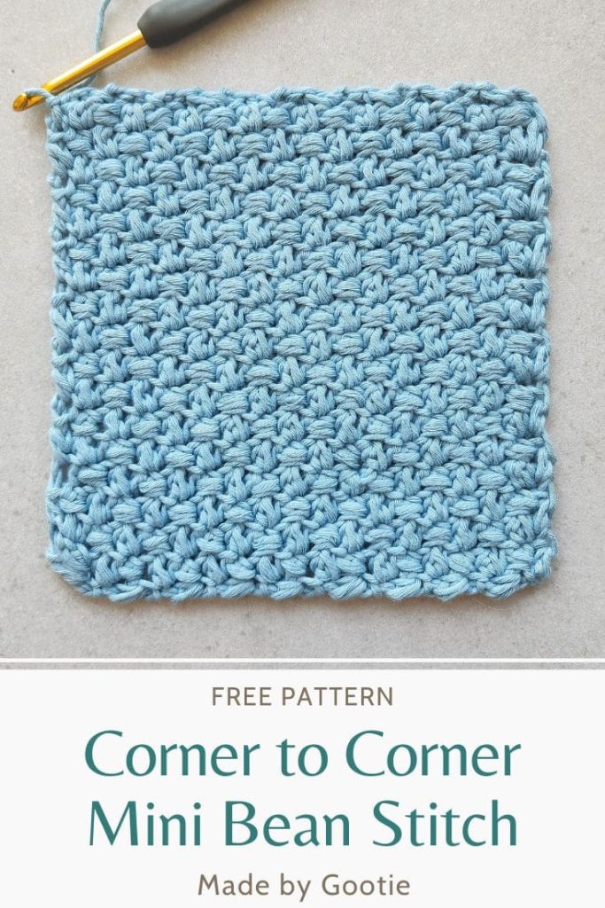 this is a photo Corner to corner crochet mini bean stitch made by gootie
