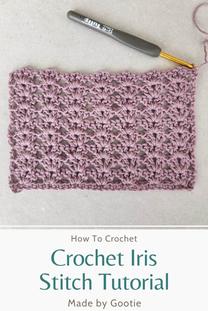 This is a photo of how to crochet the iris stitch