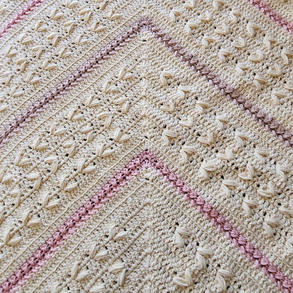 crochet mitered square baby blanket pattern made by gootie
